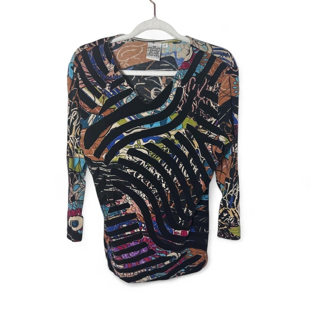 Parsley & Sage multicolored abstract swirls and stripe Small ‎ #abstract #boho